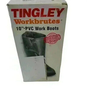 TINGLEY Rubber Work Brutes PVC 10- Inch Overshoe W/ Button Size 10
